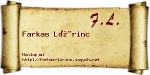 Farkas Lőrinc névjegykártya
