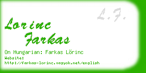 lorinc farkas business card